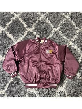 Vintage 90s Auburn Sportswear Satin Varsity Jacket Bomber Adult XL Made in USA